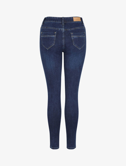 Jean slim stretch à taille haute - Bleu denim - 2
