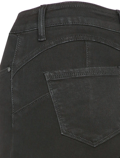 Jean skinny à taille haute et griffures - Noir - 3
