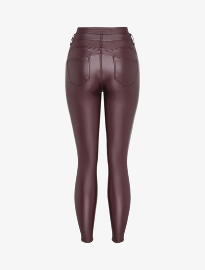 Jean skinny enduit - Bordeaux - 2