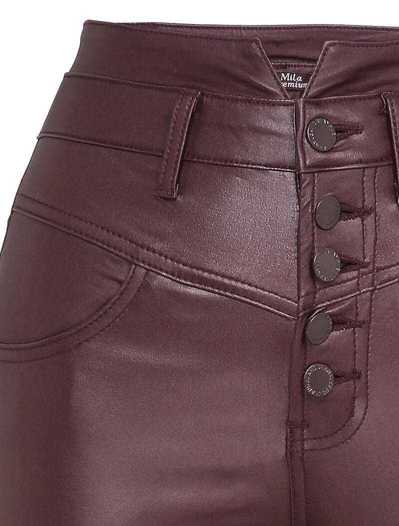 Jean skinny enduit - Bordeaux - 3
