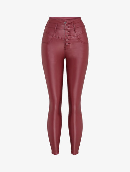 Jean skinny enduit - Rouge - 1