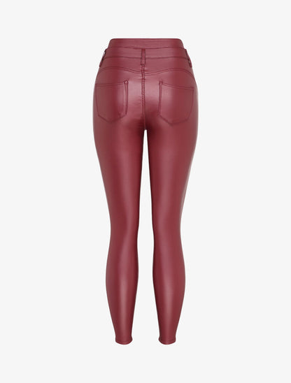 Jean skinny enduit - Rouge - 2