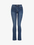 Jean droit à poches strassées - Bleu denim - 1