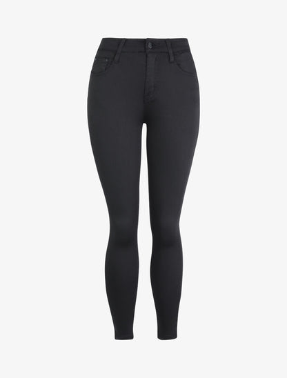 Jean skinny effet satiné - Noir - 1