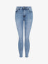 Jean push up à bords coupe franche - Bleu clair - 1