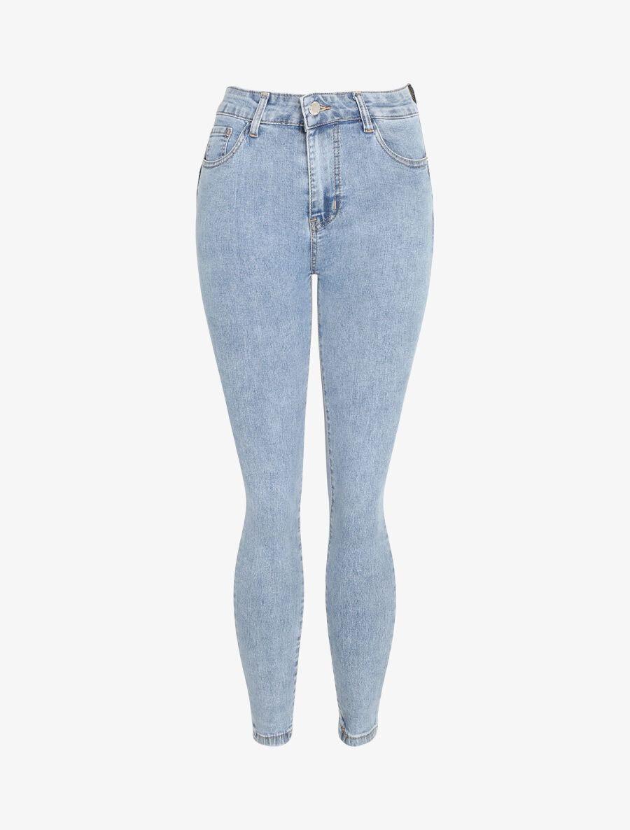Jeans push up coupe slim - Bleu clair - 1