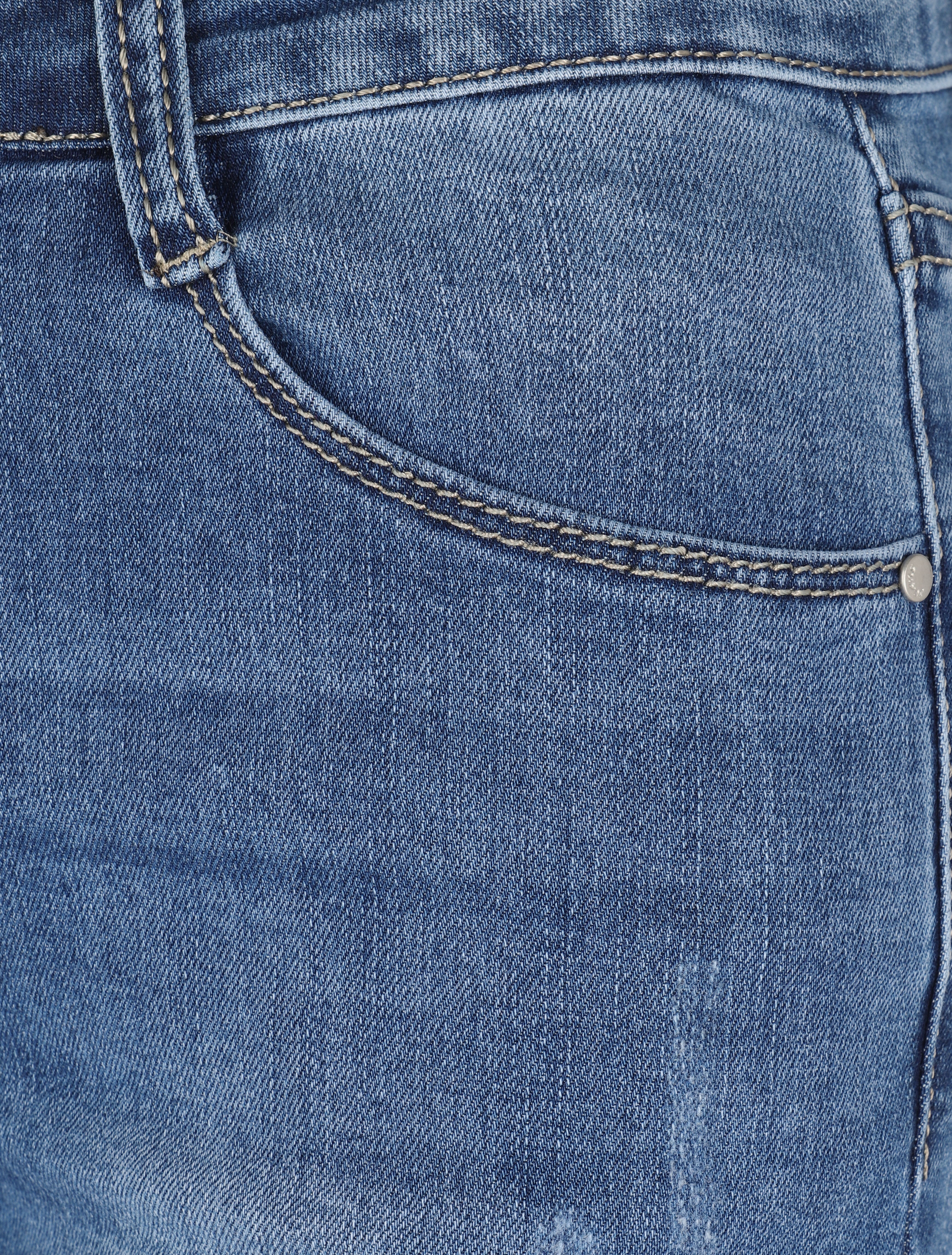 Jean skinny à bords griffés - Bleu - 3