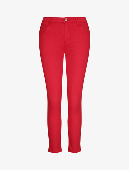 Pantalon droit uni - Rouge - 1