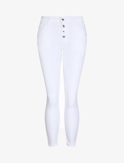 Jean slim effet froissé - Blanc - 1