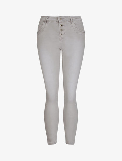 Jean slim effet froissé - Gris - 1