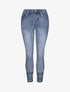 Jean slim taille haute broderie cachemire stylisée - Bleu - 1