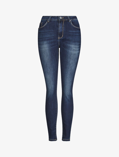 Jean grande taille slim à taille haute - Bleu foncé - 1