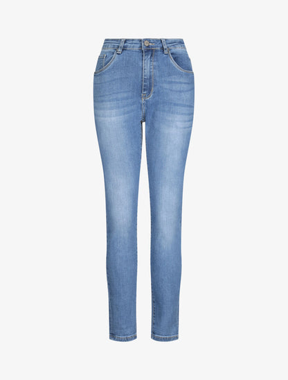 Jean grande taille slim à taille haute - Bleu - 1