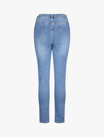 Jean grande taille slim à taille haute - Bleu - 2