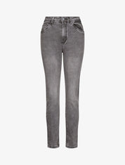 Jean grande taille slim à taille haute - Gris - 4
