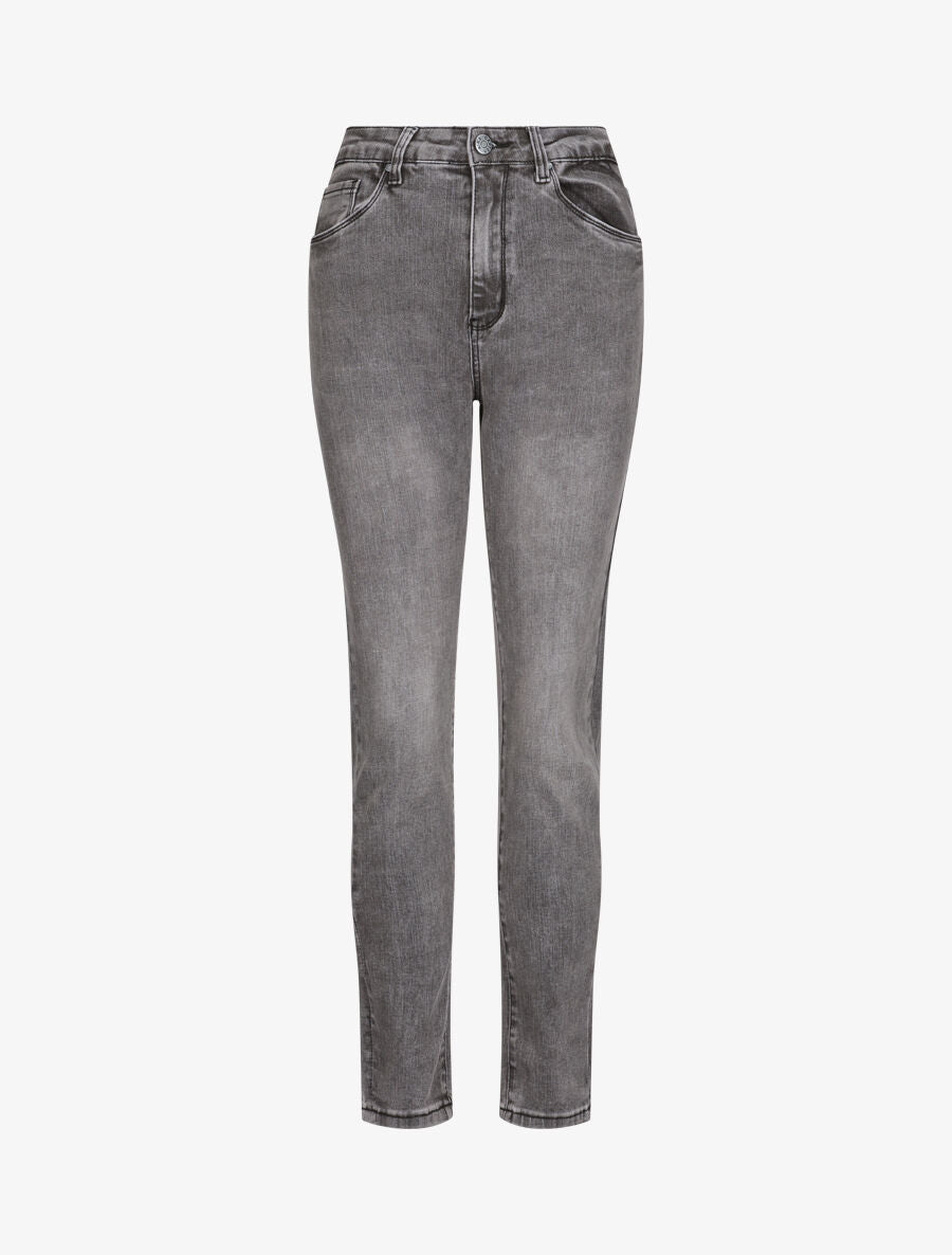 Jean grande taille slim à taille haute - Gris - 4