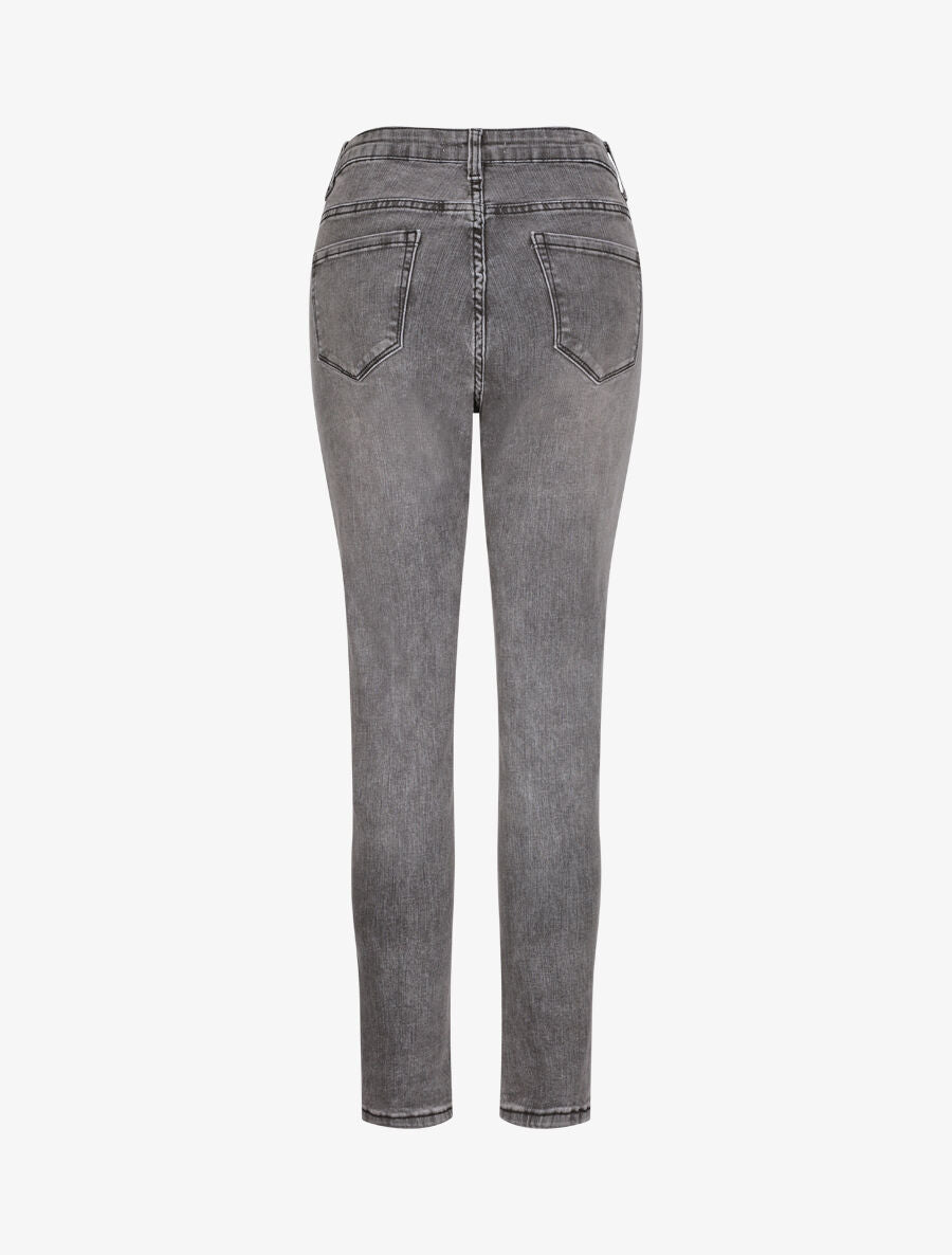 Jean grande taille slim à taille haute - Gris - 2