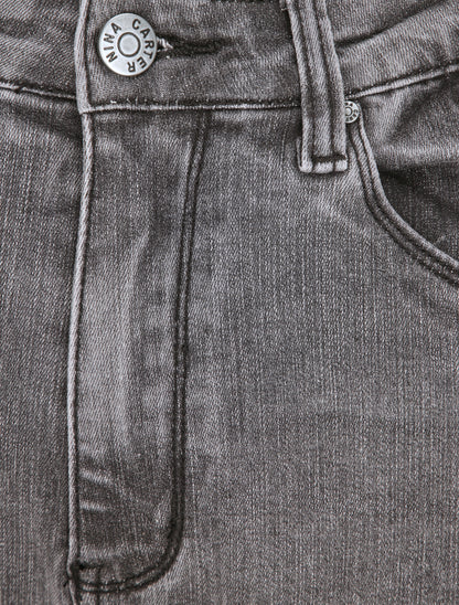 Jean grande taille slim à taille haute - Gris - 3