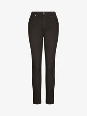 Jean grande taille slim uni à taille haute - Noir - 1