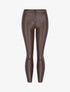 Pantalon slim en simili - Marron - 1