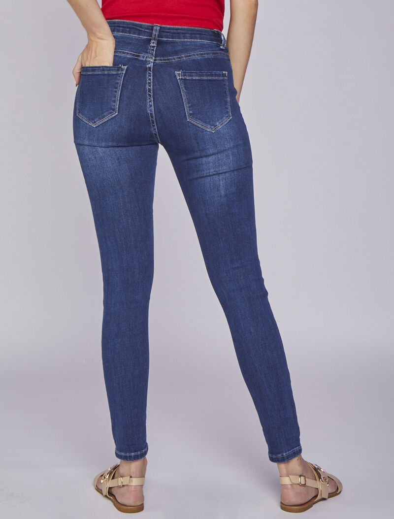 Jean skinny légèrement délavé - Bleu denim - 2
