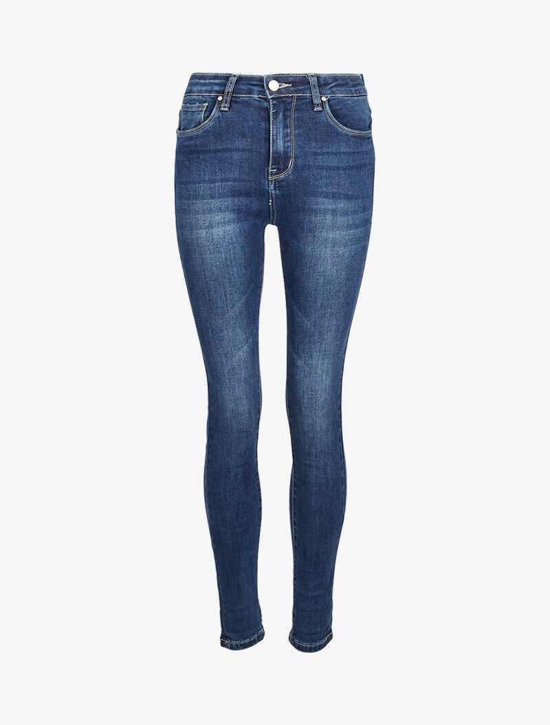 Jean skinny légèrement délavé - Bleu denim - 3