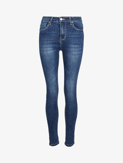 Jean skinny légèrement délavé - Bleu denim - 3