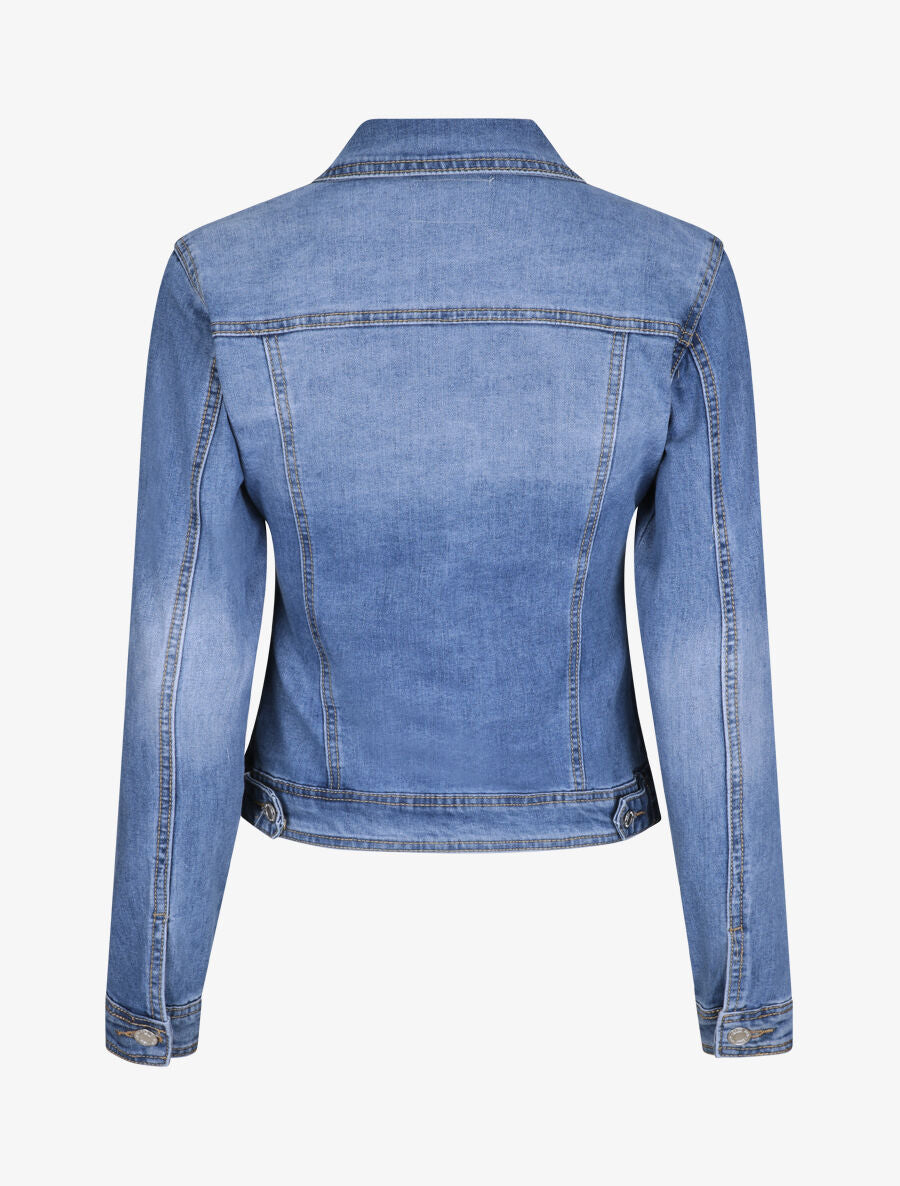 Giacca di jeans dritta délavé - Blu chiaro