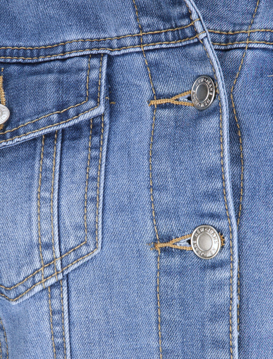 Giacca di jeans dritta délavé - Blu chiaro