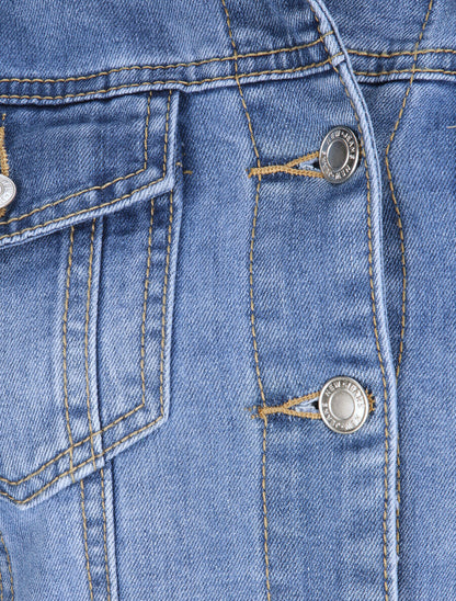 Giacca di jeans dritta délavé - Blu chiaro