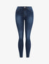 Jean skinny à taille haute et délavé - Bleu denim - 1
