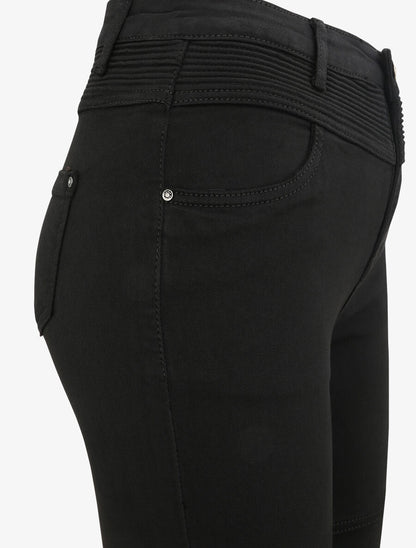 Jean biker skinny à taille haute - Noir - 3