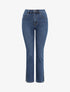 Jean bootcut taille haute boutonnée à bords fendus - Bleu - 5