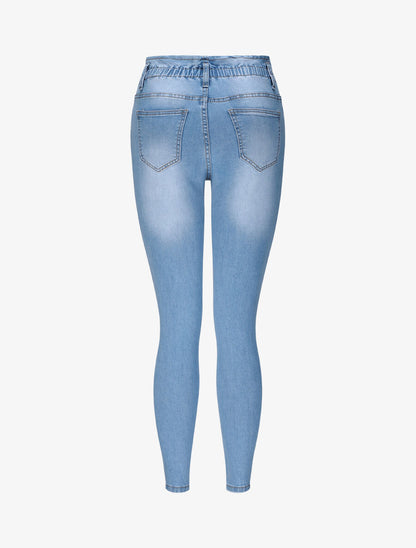Jean slim taille standard élastiquée - Bleu - 2