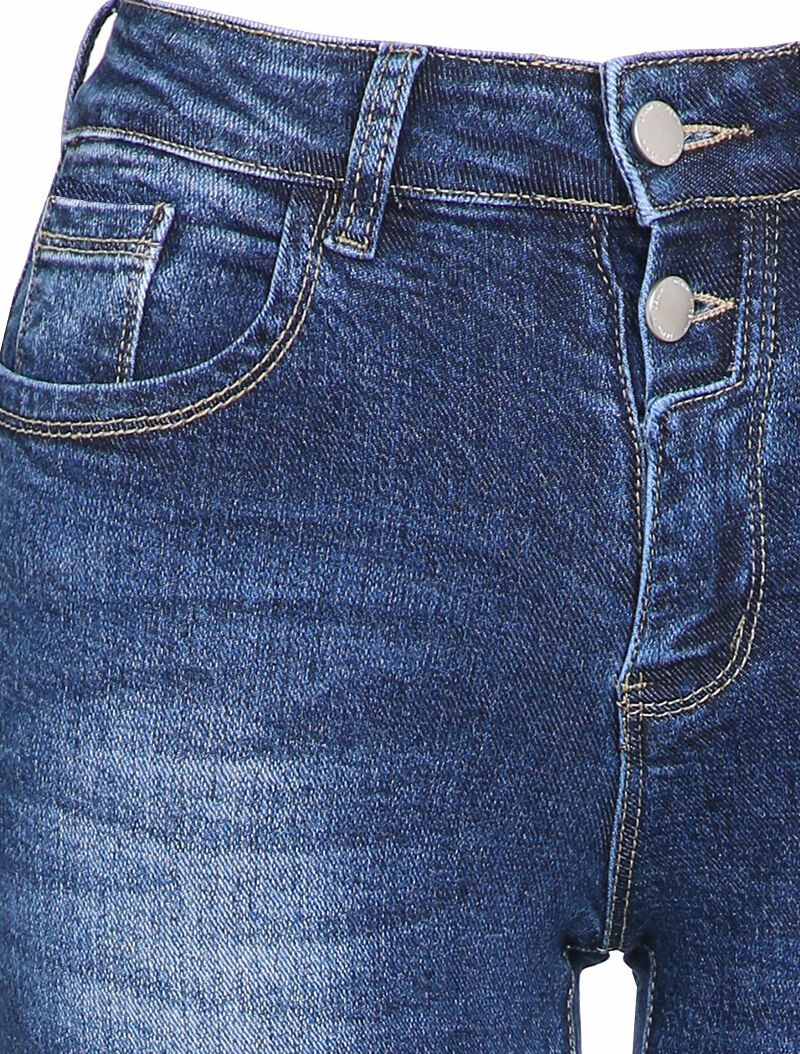 Jean skinny délavé taille standard - Denim foncé - 3