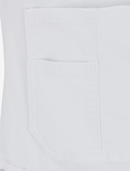 Salopette short en jean - Blanc - 3