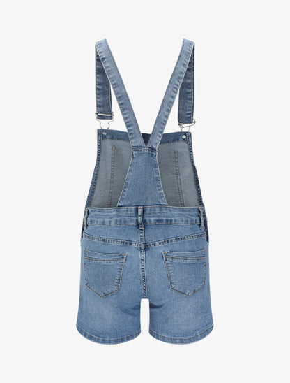 Salopette short en jean - Bleu clair - 2