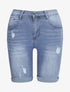 Bermuda push up déchiré - Bleu denim - 1