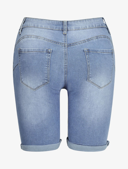 Bermuda push up déchiré - Bleu denim - 2