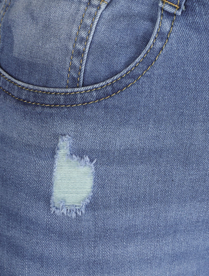 Bermuda push up déchiré - Bleu denim - 3