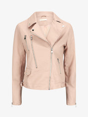 Perfecto en simili à zips décoratifs - Rose - 3