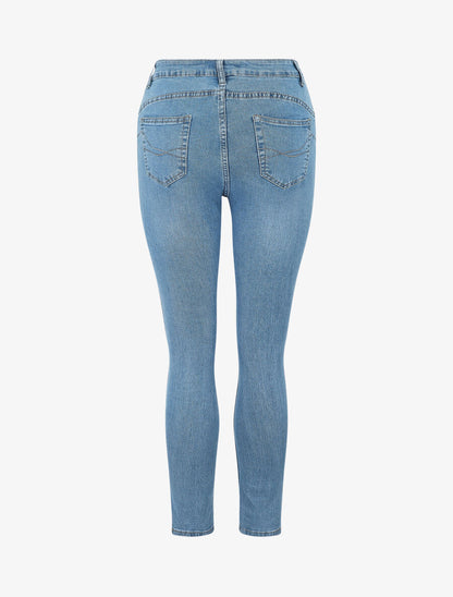 Jean slim à taille haute - Bleu denim - 2