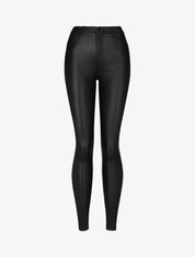 Jean skinny ciré push-up à taille haute - Noir - 4