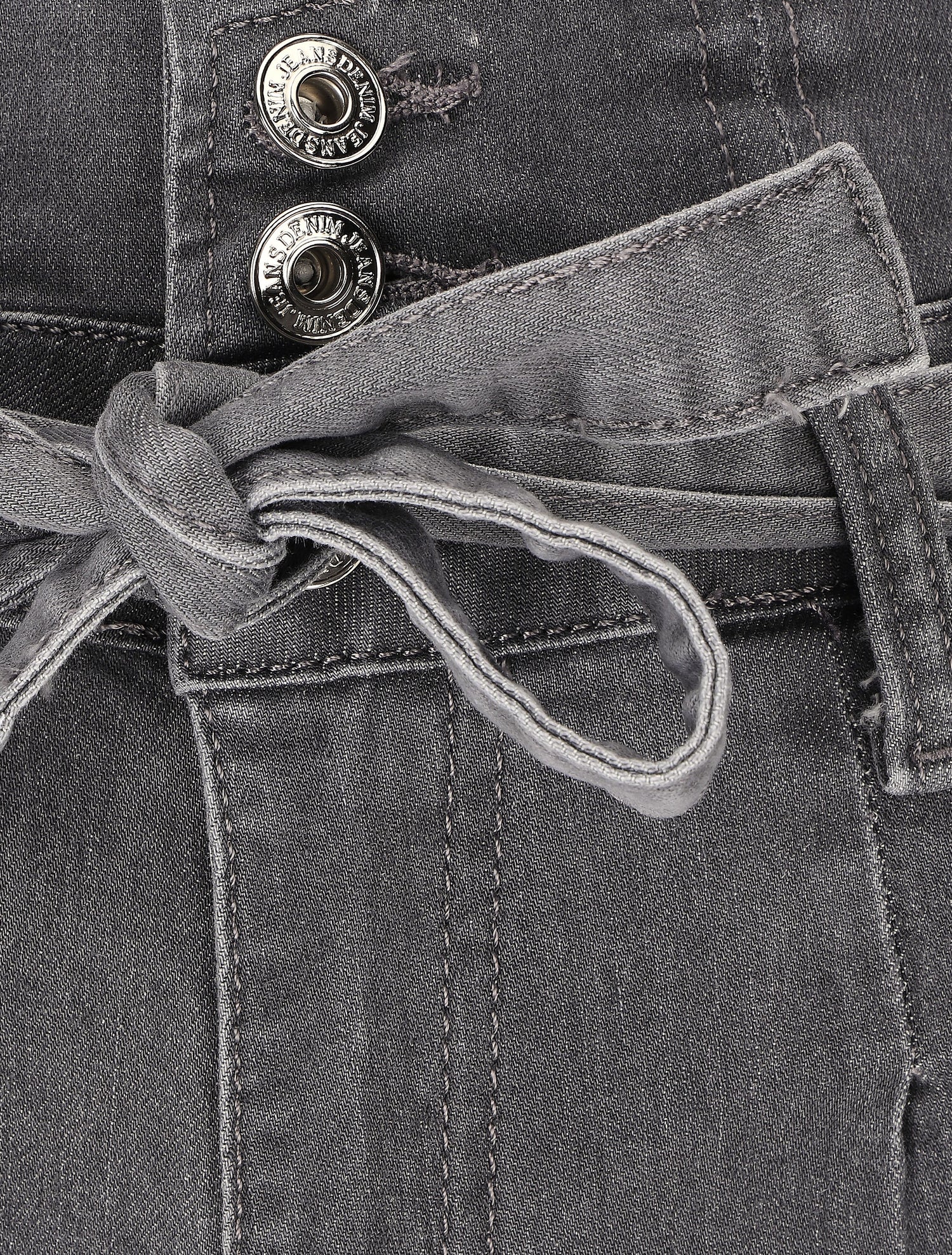 Jean mom fit taille haute boutonnée - Gris - 3