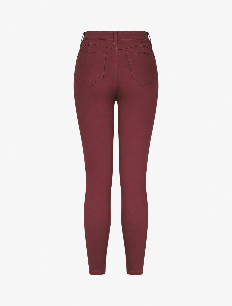 Jean skinny 7/8 push up - Bordeaux - 2