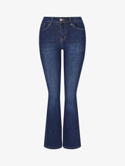 Jean flare taille haute - Bleu - 1