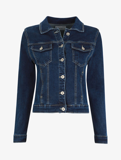 Veste en jean ajustée - Bleu - 1