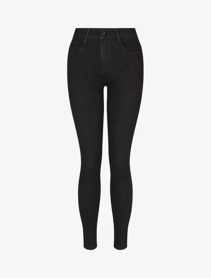 Jean skinny uni taille haute - Noir - 4
