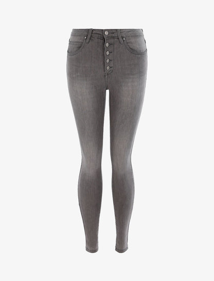 Jean slim à coutures stylisées - Gris - 3