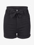 Short taille haute à ourlets - Noir - 1